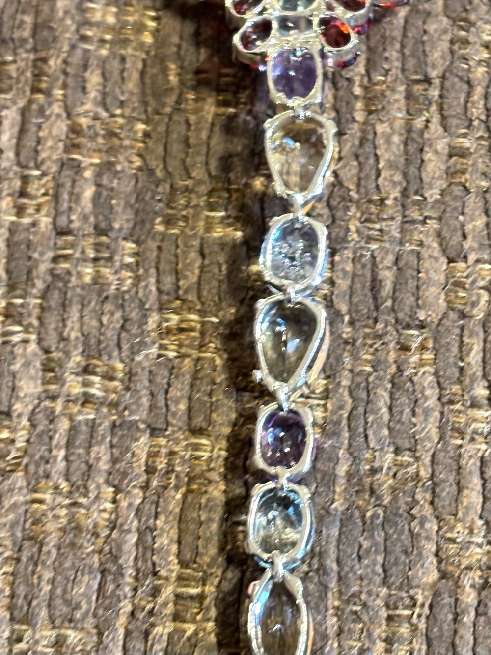 Sterling silver bracelet with various gemstones - Picture 8 of 12